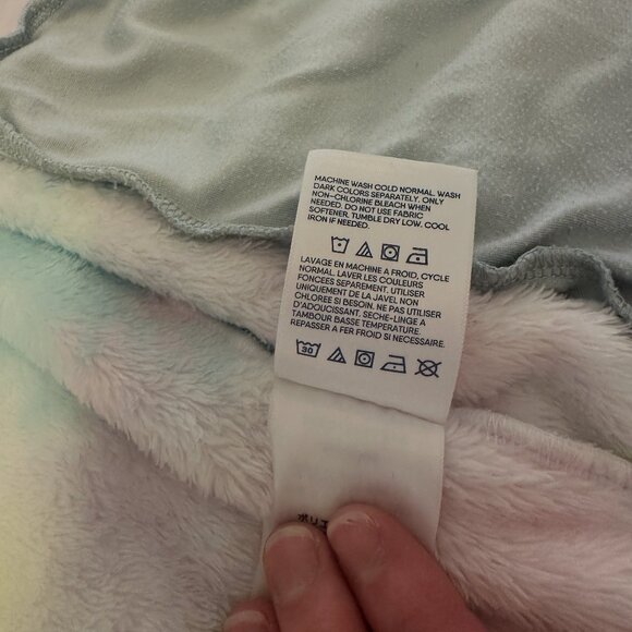 Lands' End Girls Fleece Hoodie Full Zip Jacket: Large 10/12, Pastel Color Splash - Picture 5 of 5